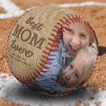 Rustic Best Mum Ever Photo Baseball<br><div class="desc">Discover the perfect gift that screams 'Best Mum Ever!' This rustic mum baseball gift is a beautiful homage to that unwavering love of a mum, with a sentimental wood effect background, inscribed children's names, and an additional two customisable photos to make it a keepsake. Just what you need to make...</div>