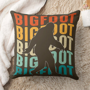 Rustic Bigfoot Sasquatch Graphic Brown Cushion