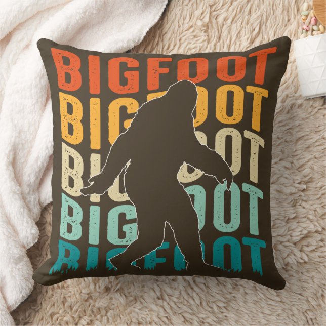 Rustic Bigfoot Sasquatch Graphic Brown Cushion (Blanket)