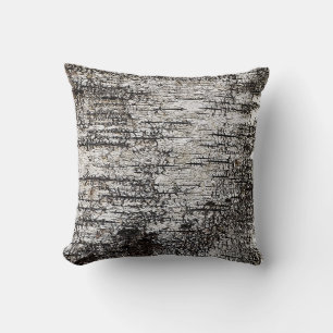 Rustic Birch Bark Texture Pattern Neutral Colours Cushion
