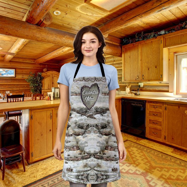 Rustic Birch Bark Wood Carved Heart Aspen Tree  Apron (Creator Uploaded)