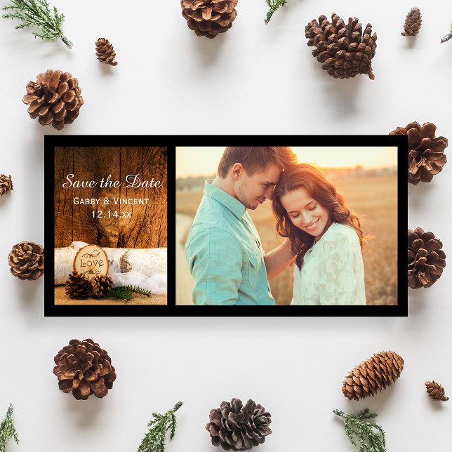 Rustic Birch Tree Barn Wood Wedding Save the Date (Creator Uploaded)