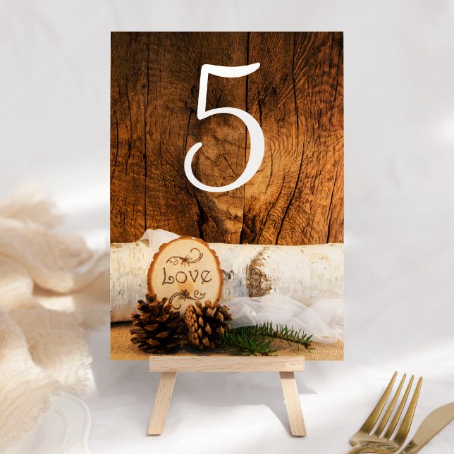 Rustic Birch Tree Barn Wood Wedding Table Numbers (Creator Uploaded)