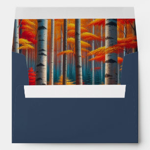 Rustic Birch Tree Fall Wedding Envelope