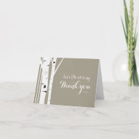 Rustic Birch Tree Heart Carved Thank You Fold Card