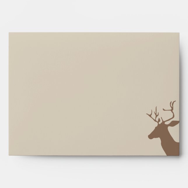 Rustic Birch Trees and Deer Wedding Envelope (Front)