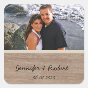 Rustic Birch Trees and Deer Wedding Favour Sticker