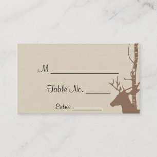Rustic Birch Trees and Deer Wedding Place Cards