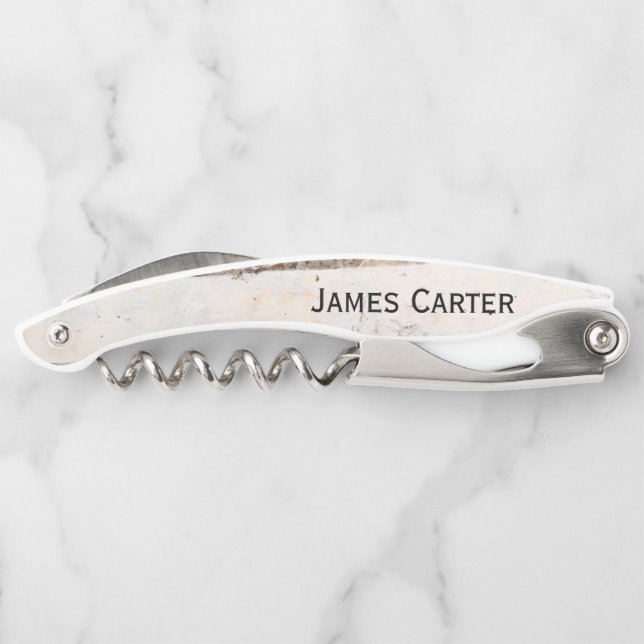 Rustic Birch Wine Bottle Opener (Back)