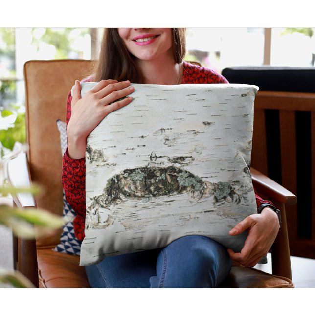 Rustic Birch Wood Country Cabin Modern Cushion (Creator Uploaded)