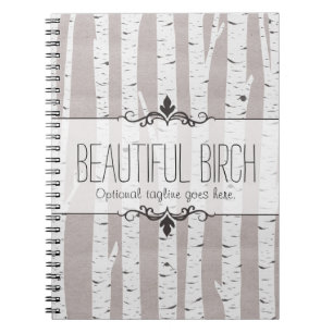 Rustic Birch Wood Trees & Branches Natural Modern Notebook