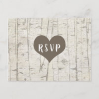 Rustic Birch Wood wedding rsvp buffet