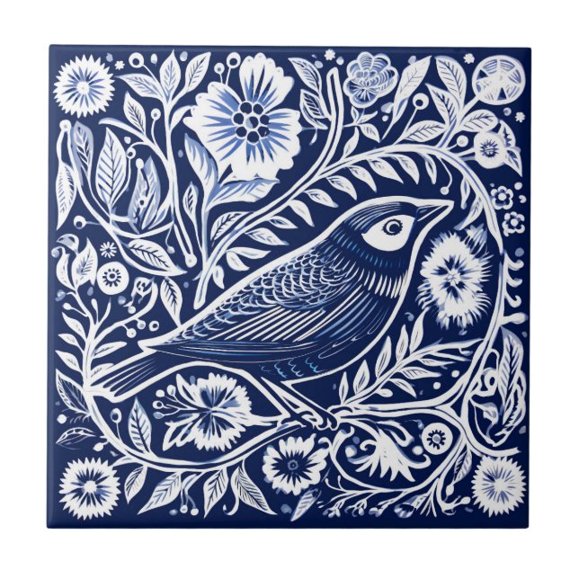 Rustic Bird Ceramic Ceramic Tile (Front)