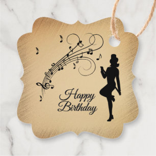 Rustic Birthday Dancer and Music Notes Favour Tags