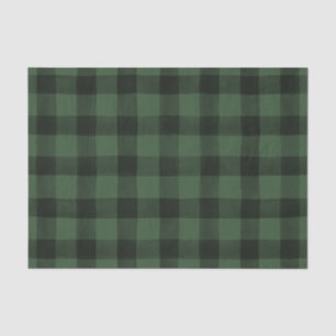Rustic Black and Green Buffalo Plaid Tissue Paper