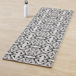 Rustic Black and White Cool Pattern Yoga Mat