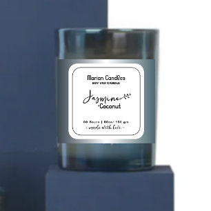 Rustic Black and white Personalised Candle Label