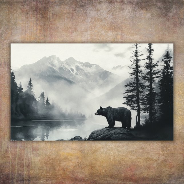 Rustic Black Bear Mountain Forest Wilderness Poster (Rustic Black Bear Mountain Forest Wilderness Poster)