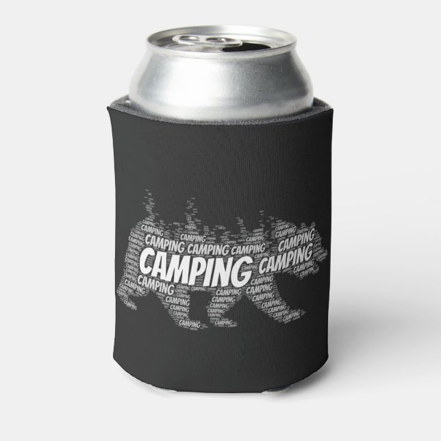 Rustic Black Bears in The Woods Can Cooler (Can Back)