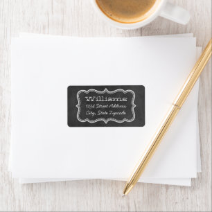 Rustic Black Chalkboard Bracket Family Address Label