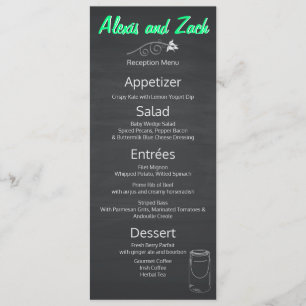 Rustic Black Chalkboard Mason Jar Script Menu