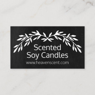 Rustic Black Chalkboard Soy Candle Business Card