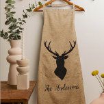 Rustic Black Deer | Kraft | Family Name Apron<br><div class="desc">Introducing our Rustic Black Deer on Kraft design,  a perfect blend of timeless charm and personalised elegance! Bring a touch of rustic charm and family pride into your home or surprise someone special with a one-of-a-kind gift. Customise your Rustic Black Deer | Kraft | Family Name product today!</div>