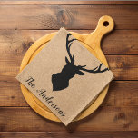 Rustic Black Deer | Kraft | Family Name Tea Towel<br><div class="desc">Introducing our Rustic Black Deer on Kraft design,  a perfect blend of timeless charm and personalised elegance! Bring a touch of rustic charm and family pride into your home or surprise someone special with a one-of-a-kind gift. Customise your Rustic Black Deer | Kraft | Family Name product today!</div>