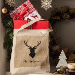 Rustic Black Deer | Kraft | Family Name Tote Bag<br><div class="desc">Introducing our Rustic Black Deer on Kraft design,  a perfect blend of timeless charm and personalised elegance! Bring a touch of rustic charm and family pride into your home or surprise someone special with a one-of-a-kind gift. Customise your Rustic Black Deer | Kraft | Family Name product today!</div>