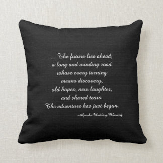 Rustic Black Faux Burlap Apache Wedding Blessing Cushion