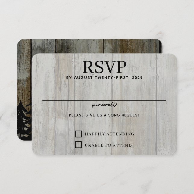 Rustic Black Forest RSVP Card (Front/Back)