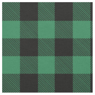 Rustic black green buffalo plaid fabric