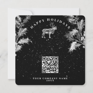 Rustic Black Holiday Business QR Code Christmas
