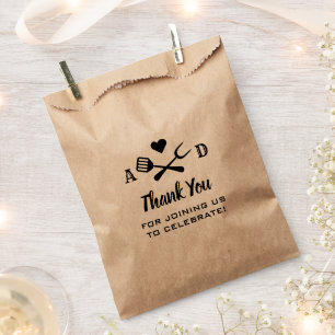 Rustic Black I Do BBQ Thank You Kraft Wedding Favour Bag