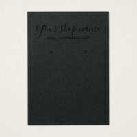 Rustic black kraft black earring display card