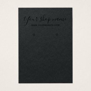 Rustic black kraft black earring display card