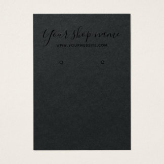Rustic black kraft black earring display card