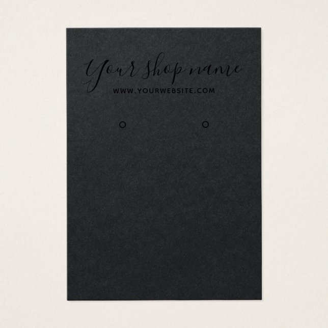 Rustic black kraft black earring display card (Front)