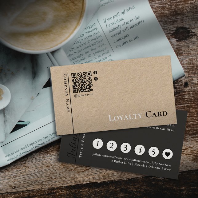 Rustic Black Kraft Minimalistic Loyalty Card (Creator Uploaded)