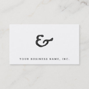 Rustic Black Letterpress Ampersand Business Card
