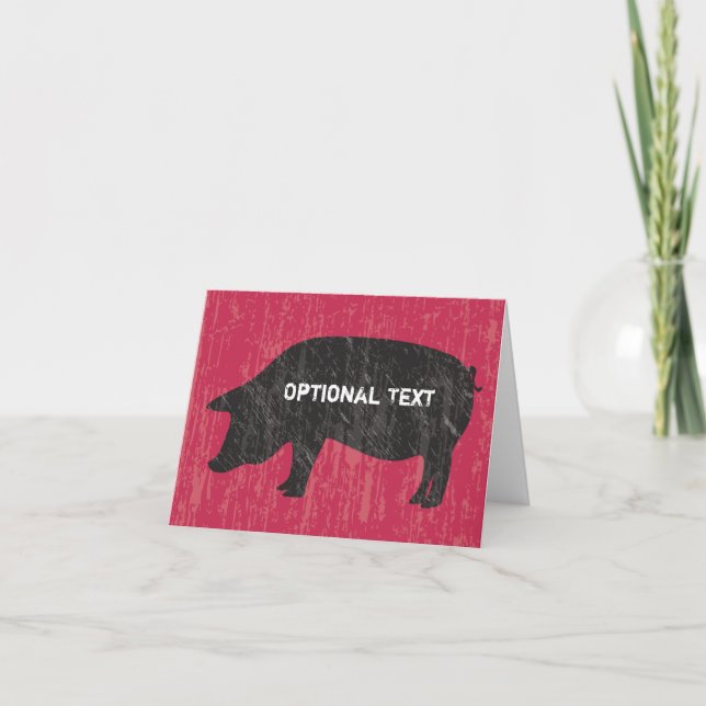 Rustic Black Pig Card (Front)