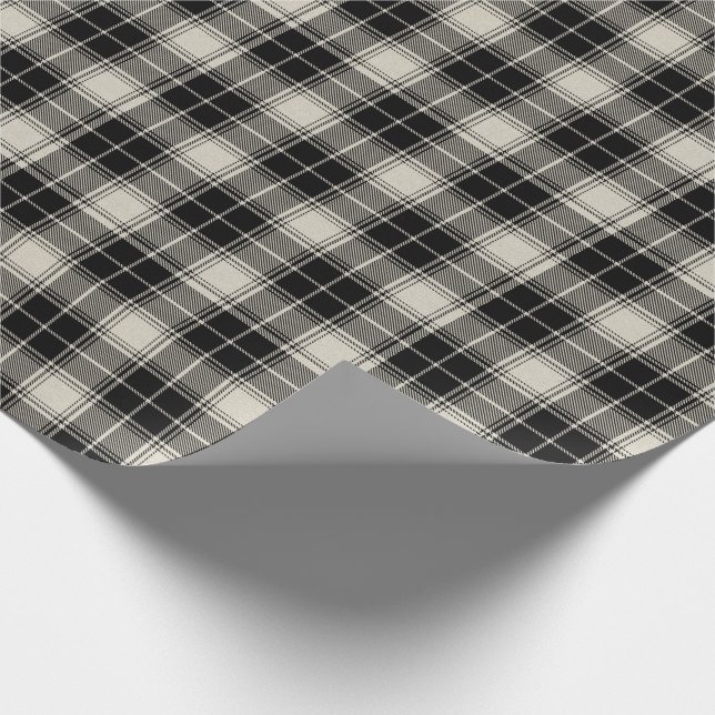 Rustic Black Plaid Pattern Wrapping Paper (Corner)