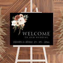 Rustic Black Terracotta and Peach Floral Wedding
