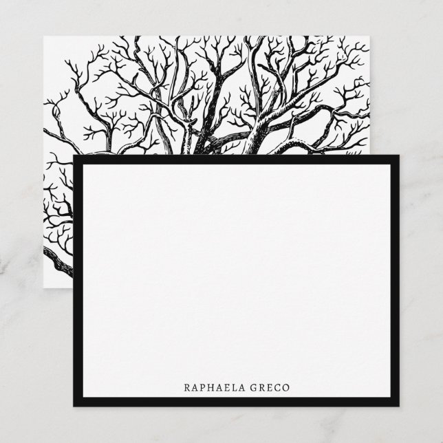 Rustic Black & White Abstract Tree Branches  Card (Front/Back)