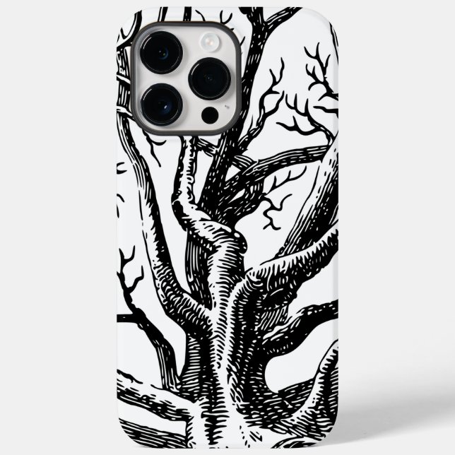 Rustic Black & White Abstract Tree Branches  Case-Mate iPhone Case (Back)