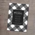 Rustic Black & White Buffalo Check Birthday Party Invitation<br><div class="desc">A farmhouse modern design with an area for party information. A classic, traditional pattern that has been around for years. If you need to adjust the artwork or change the font, you can click on the customise area. This will take you to the design tool where you can make many...</div>