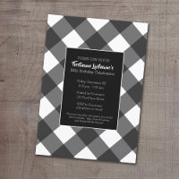 Rustic Black & White Buffalo Check Birthday Party