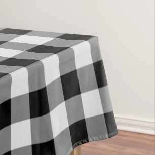 Rustic Black White Buffalo Check Plaid Pattern Tablecloth