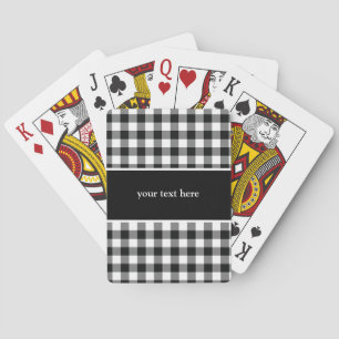 Rustic Black White Buffalo Checks Plaid Playing Cards