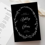 Rustic Black & White Wildflower Wreath Wedding Program<br><div class="desc">This lovely wedding ceremony program features a chic black and white colour palette with hand-drawn wildflowers and elegant typography. Together these elements create an rustic yet elegant wedding program that would be perfect for a romantic wedding any time of the year. This design coordinates with our Rustic Wildflowers wedding suite....</div>